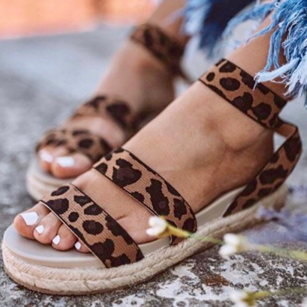 LAST 1‼️LEOPARD WEDGE ESPADRILLE- Shoe - Picture 5 of 5